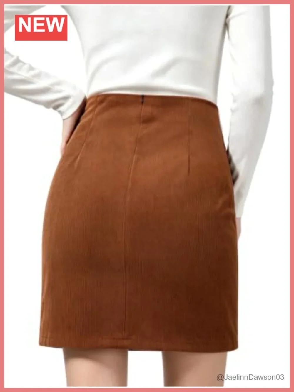 Women's High Waisted Mini Corduroy Skirt - A-Line Stretch with Zip